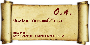 Oszter Annamária névjegykártya
