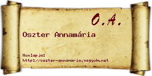 Oszter Annamária névjegykártya