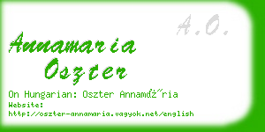 annamaria oszter business card